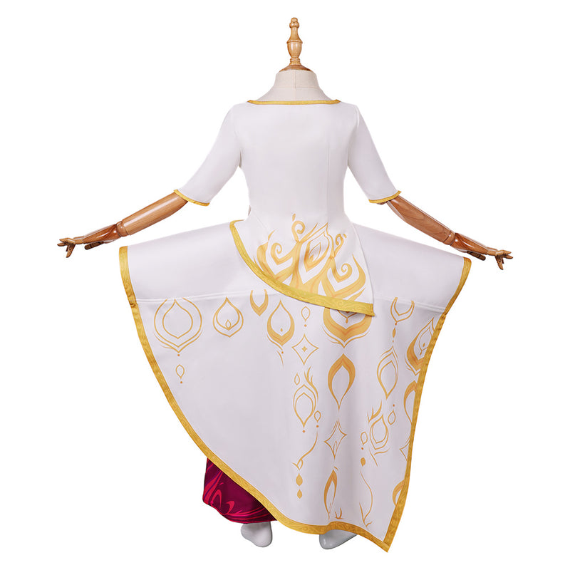 Spellbound (2024) Princess Ellian Kids Children White Dress Carnival Halloween Cosplay Costume