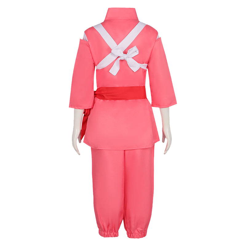 Spirited Away Anime Ogino Chihiro Women Pink Outfit Party Carnival Halloween Cosplay Costume