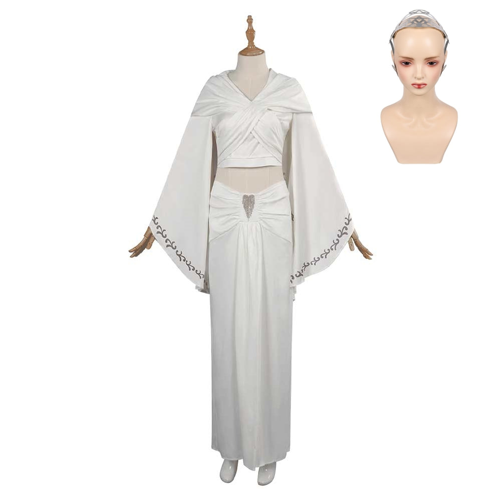 Padmé Amidala Tatooine two-piece White Outfits Cosplay Costume Without  Cloak