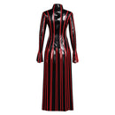 Fate/Stay Night Sakura Matou Women Black And Red Striped Long Dress Cosplay Costume