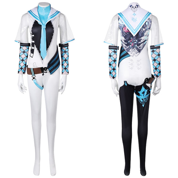 Stellar Blade Game Eve Women White Blue Combat Suit Party Carnival Halloween Cosplay Costume