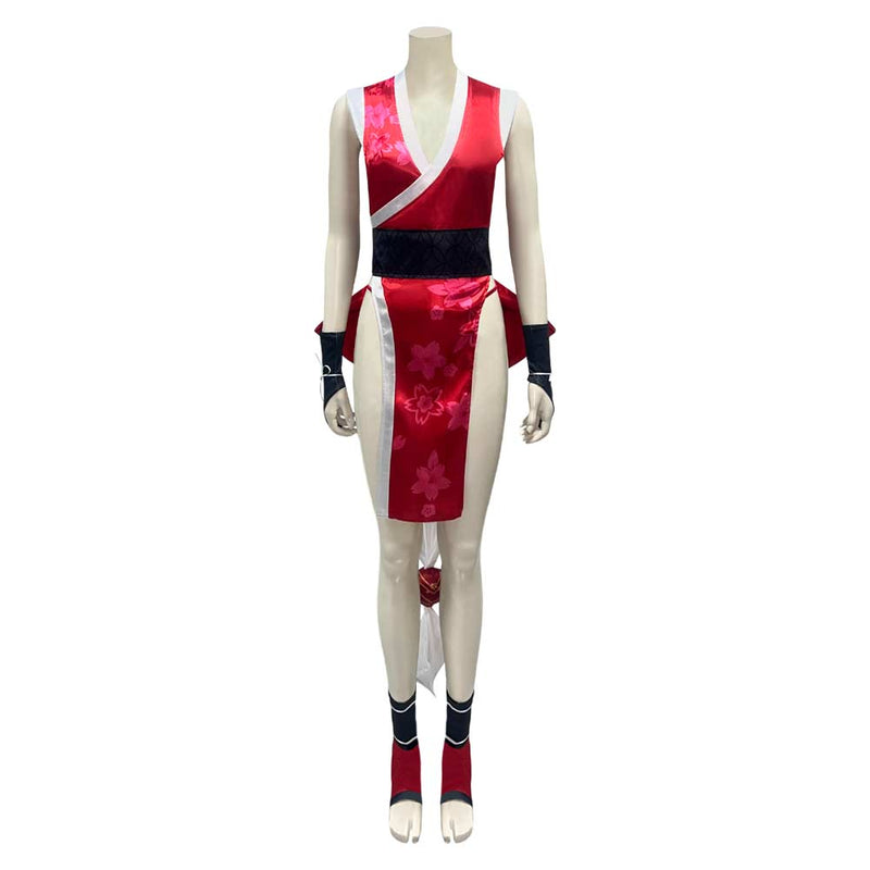 Street Fighter Mai Shiranui Women Red Outfit Carnival Halloween Cosplay Costume