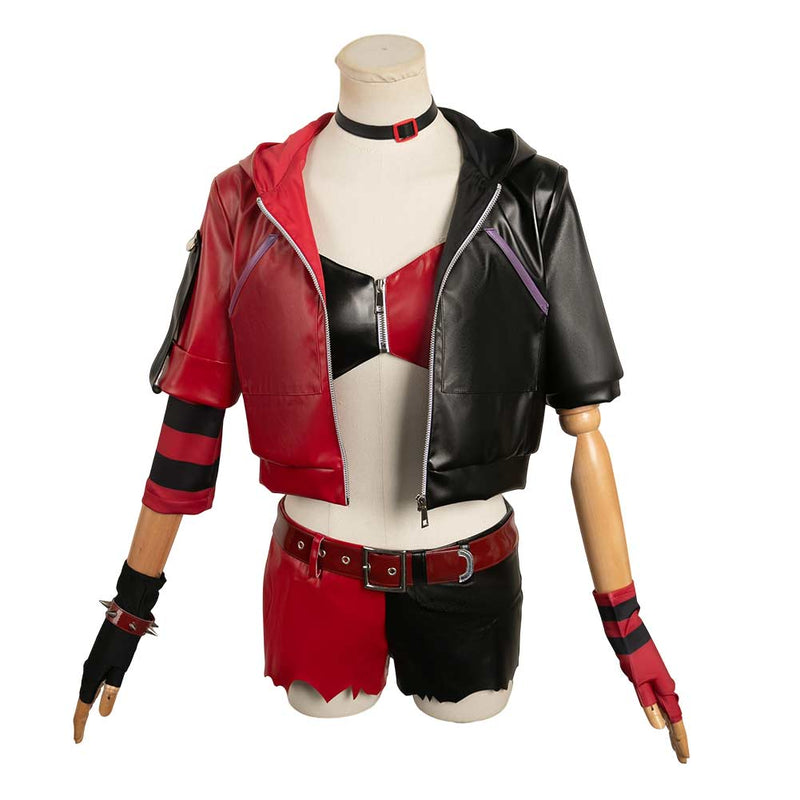 Suicide Squad Isekai 2024 TV Harley Quinn Women Black And Red Full Set Outfit Cosplay Costume