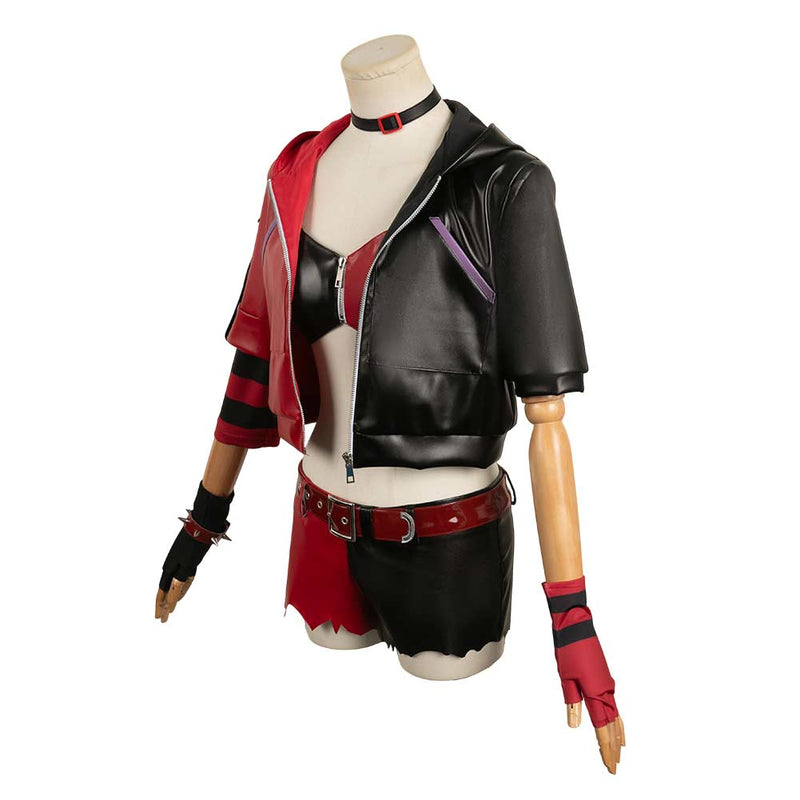 Suicide Squad Isekai 2024 TV Harley Quinn Women Black And Red Full Set Outfit Cosplay Costume