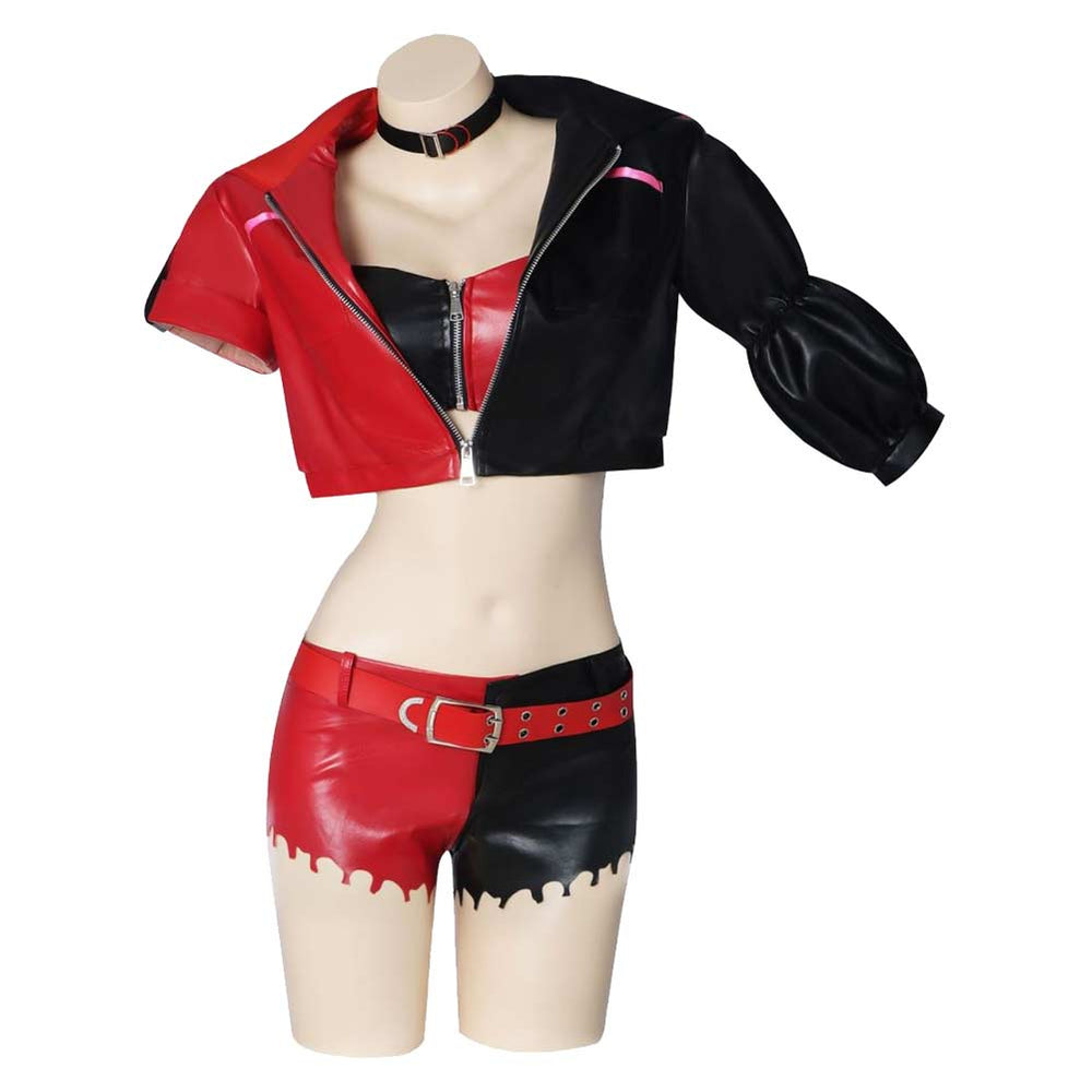 Harley quinn red black costume best sale