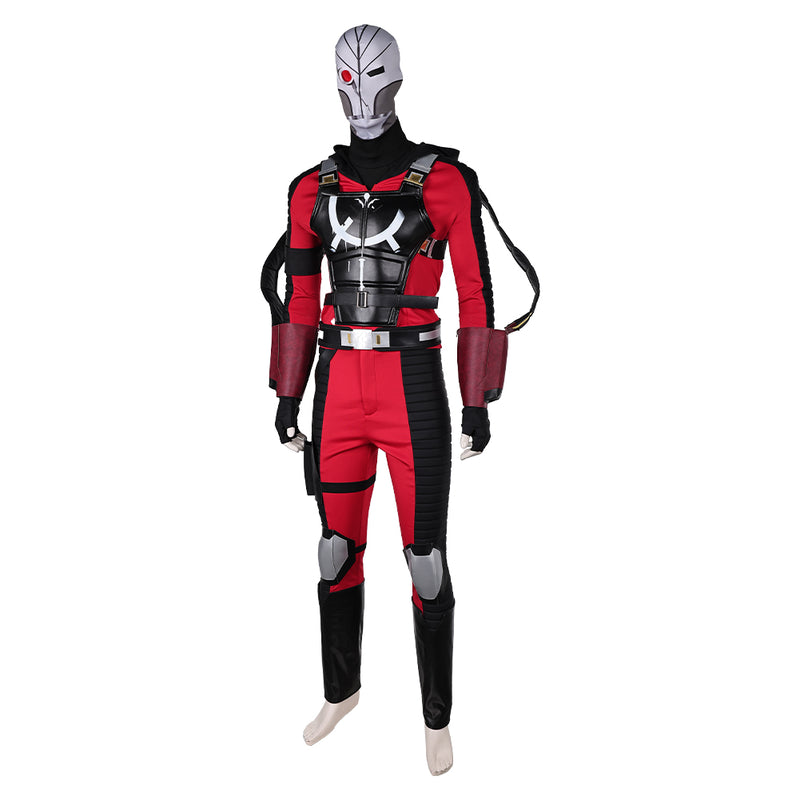 Suicide Squad: Kill the Justice League Deadshot Red Printed Outfit Cosplay Costume