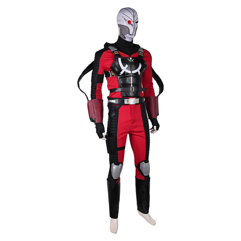 Suicide Squad: Kill the Justice League Deadshot Red Printed Outfit Cosplay Costume