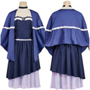 Summer Pockets Kamome Kushima Women Blue Dress Carnival Halloween Cosplay Costume