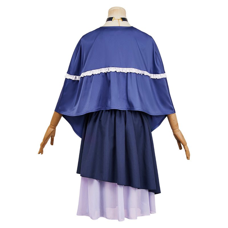 Summer Pockets Kamome Kushima Women Blue Dress Carnival Halloween Cosplay Costume