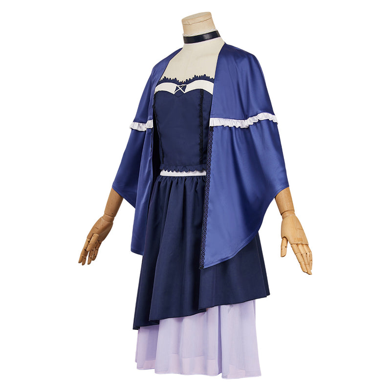 Summer Pockets Kamome Kushima Women Blue Dress Carnival Halloween Cosplay Costume
