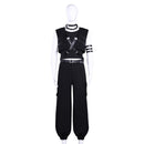 Tamons B-Side Rintarou Kai Cosplay Black Top Pants Set Outfit Men Halloween Carnival Party Cosplay Costume