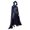 Teen Titans Raven Black Claok Jumpsuit Set Outfit Women Cosplay Costume Halloween Carnival Party Suit  