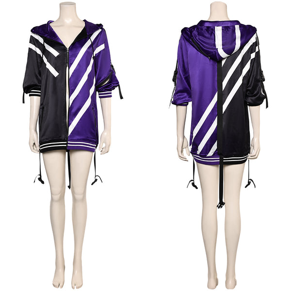 Tekken 8 Game Reina Women Purple Coat Party Carnival Halloween Cosplay Costume
