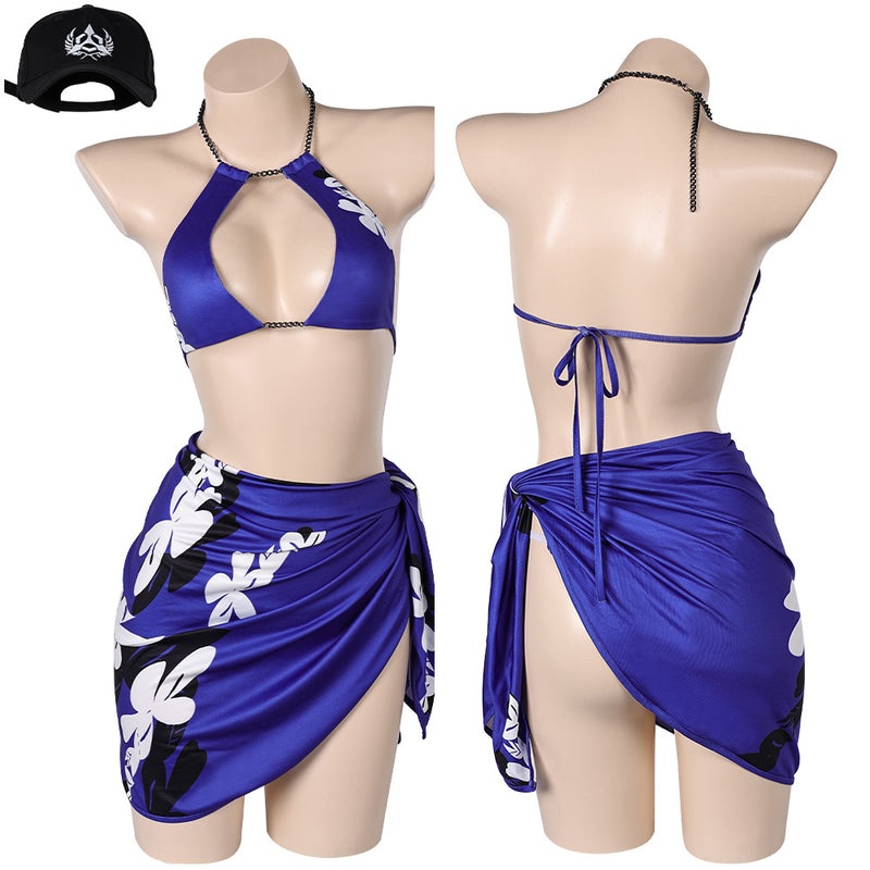 Tekken 8 Reina Women Purple Swimsuit Set Carnival Halloween Cosplay Costume