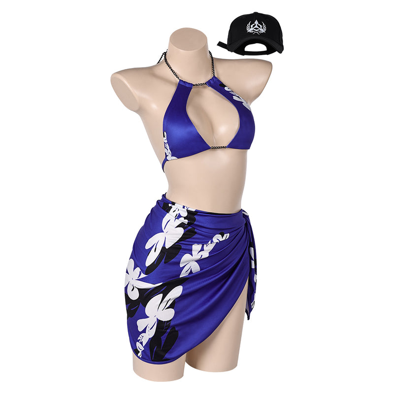 Tekken 8 Reina Women Purple Swimsuit Set Carnival Halloween Cosplay Costume