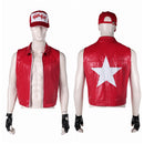 Tekken Terry Bogard Red Coat Gloves Hat Set Carnival Halloween Cosplay Costume