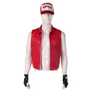 Tekken Terry Bogard Red Coat Gloves Hat Set Carnival Halloween Cosplay Costume