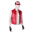 Tekken Terry Bogard Red Coat Gloves Hat Set Carnival Halloween Cosplay Costume