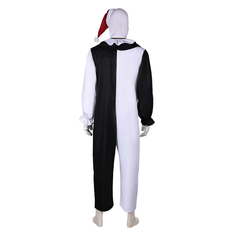 Terrifier 3 (2024) Movie Art the Clown Black And White Jumpsuit With Mask Full Set Cosplay Costume