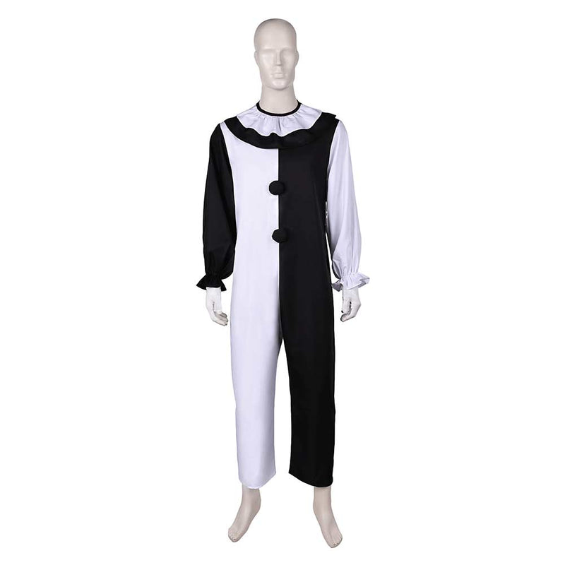 Terrifier 3 (2024) Movie Art the Clown Black And White Jumpsuit With Mask Full Set Cosplay Costume