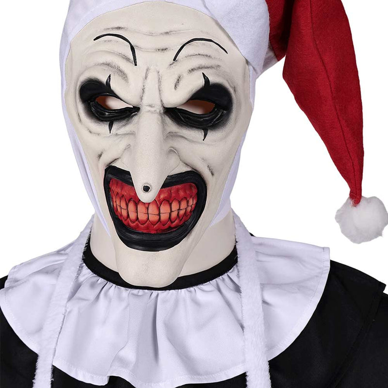 Terrifier 3 (2024) Movie Art the Clown Black And White Jumpsuit With Mask Full Set Cosplay Costume