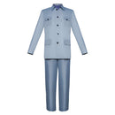 The Boy and the Heron Anime Mahito Maki Blue Top Pants Set Party Carnival Halloween Cosplay Costume