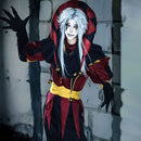 The Freak Circus Pierrot Red Clown Outfit Men Halloween Carnival Party Cosplay Costume