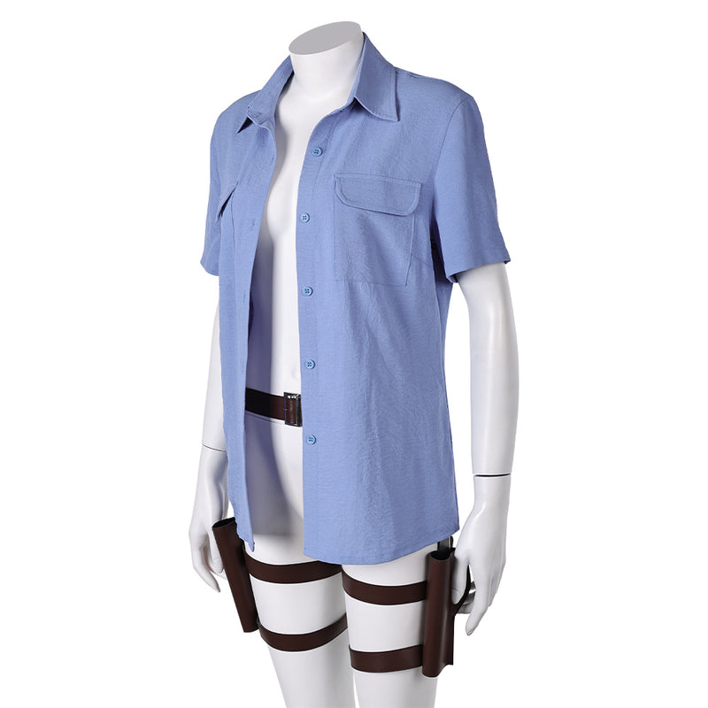 The Last of Us Ellie Women Blue Shirt Set Carnival Halloween Cosplay Costume