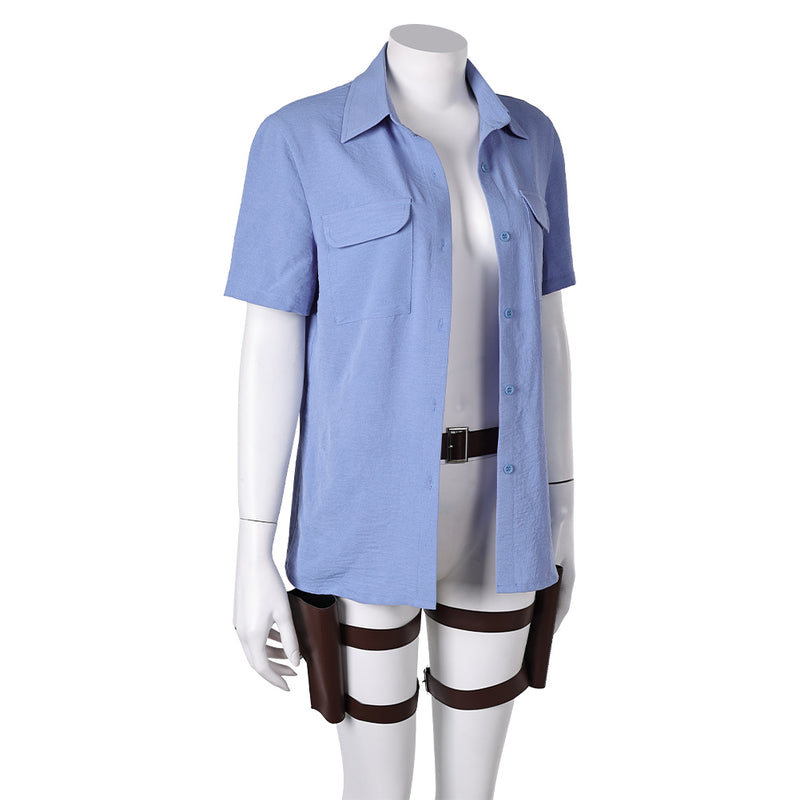 The Last of Us Ellie Women Blue Shirt Set Carnival Halloween Cosplay Costume