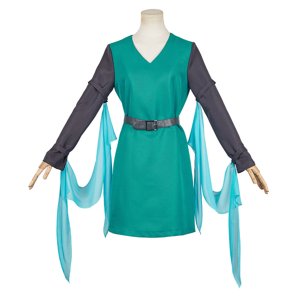 zelda green dress The Legend of Zelda: Echoes of Wisdom 2024 Princess Women Outfit Cosplay Costume Short Sleeves Dress Length Andy Jazz Club Chicago MAD2704 Color:Cherry Mocha Leather