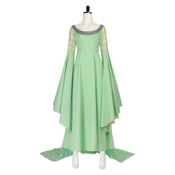 The Lord Of The Rings Arwen Women Green Dress Carnival Halloween Cosplay Costume