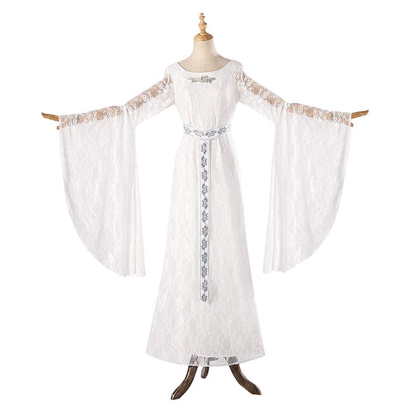 The Lord of the Rings Movie Galadriel Women White Dress Party Carnival Halloween Cosplay Costume