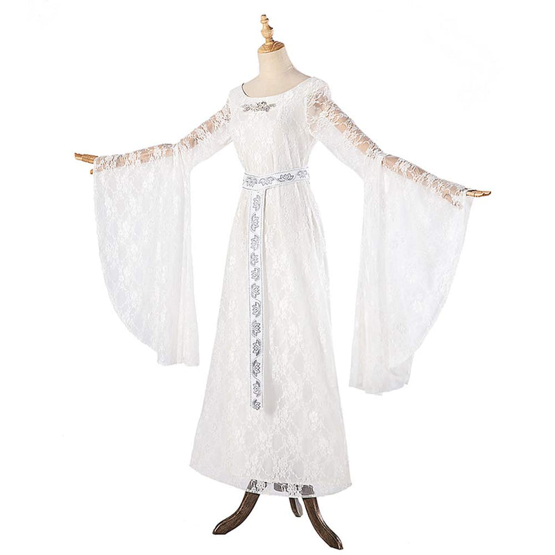 galadriel dress Galadriel's Beautiful angled neckline with shoulder straps and long angel sleeves Galadriel Dress Fairy Floss