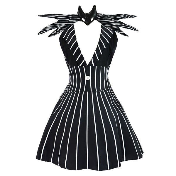 The Nightmare Before Christmas Jack Women Black Dress Carnival Halloween Cosplay Costume