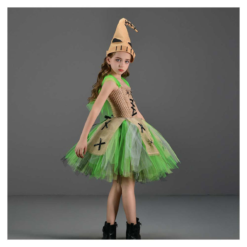 The Nightmare Before Christmas Movie Oogie Boogie Kids Children Green Tutu Dress Cosplay Costume