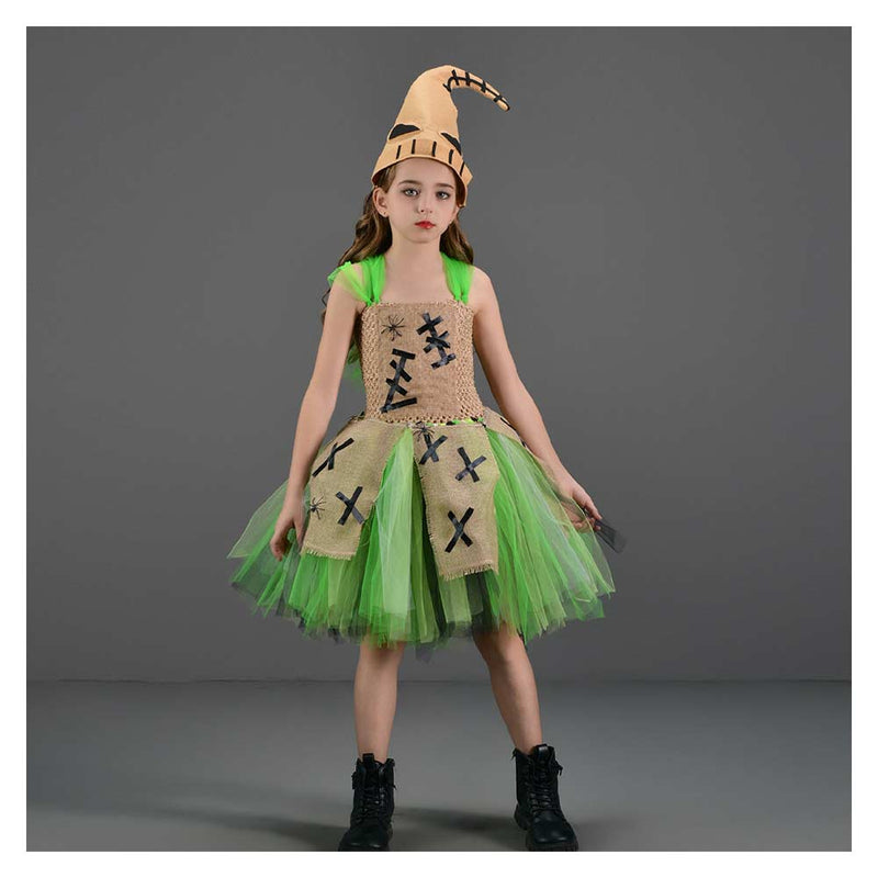 The Nightmare Before Christmas Movie Oogie Boogie Kids Children Green Tutu Dress Cosplay Costume