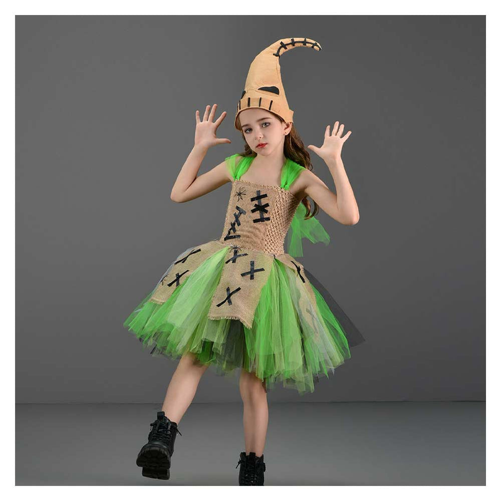The Nightmare Before Christmas Oogie Boogie Kids Children Green Tutu Dress  Cosplay Costume