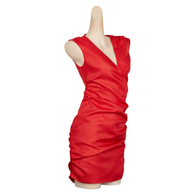 The Substance 2024 Elizabeth Women Red Dress Carnival Halloween Cosplay Costume