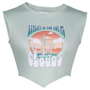 The Substance 2024 Sue Blue Printed Sleeveless Top Carnival Halloween Cosplay Costume