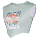 The Substance 2024 Sue Blue Printed Sleeveless Top Carnival Halloween Cosplay Costume