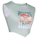 The Substance 2024 Sue Blue Printed Sleeveless Top Carnival Halloween Cosplay Costume