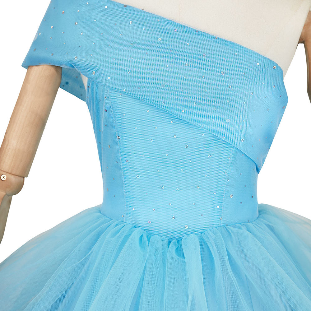 The Substance 2024 Sue Women Blue Dress Carnival Halloween Cosplay Costume The Substance 2024 Sue Women Blue Dress Carnival Halloween Cosplay Costume