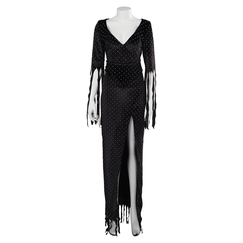 The Vampira Show Vampira Women Black Dress Party Carnival Halloween Cosplay Costume The Vampira Show Vampira Women Black Dress Party Carnival Halloween Cosplay Costume