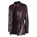 The Walking Dead Carol Peletier Women Brown Leather Coat Carnival Halloween Cosplay Costume