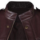 The Walking Dead Carol Peletier Women Brown Leather Coat Carnival Halloween Cosplay Costume