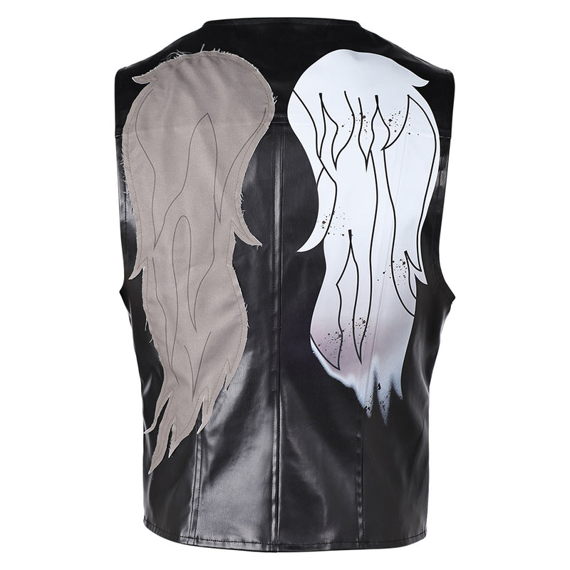 The Walking Dead Daryl Dixon Black Leather Vest Carnival Halloween Cosplay Costume