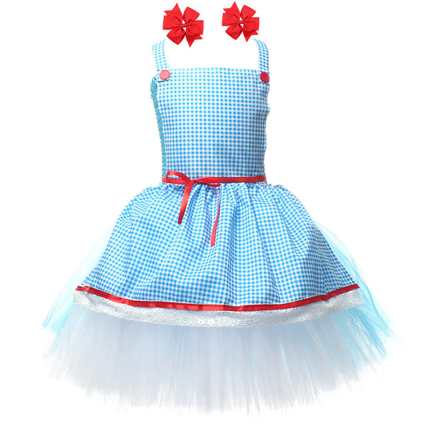 The Wizard of Oz Movie Dorothy Gale Kids Children Blue Dress Party Carnival Halloween Cosplay Costume