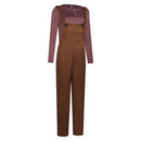 The Wizard of the Emerald City Ellie Smith Brown Overall Set Women Halloween Carnival Party Cosplay Costume