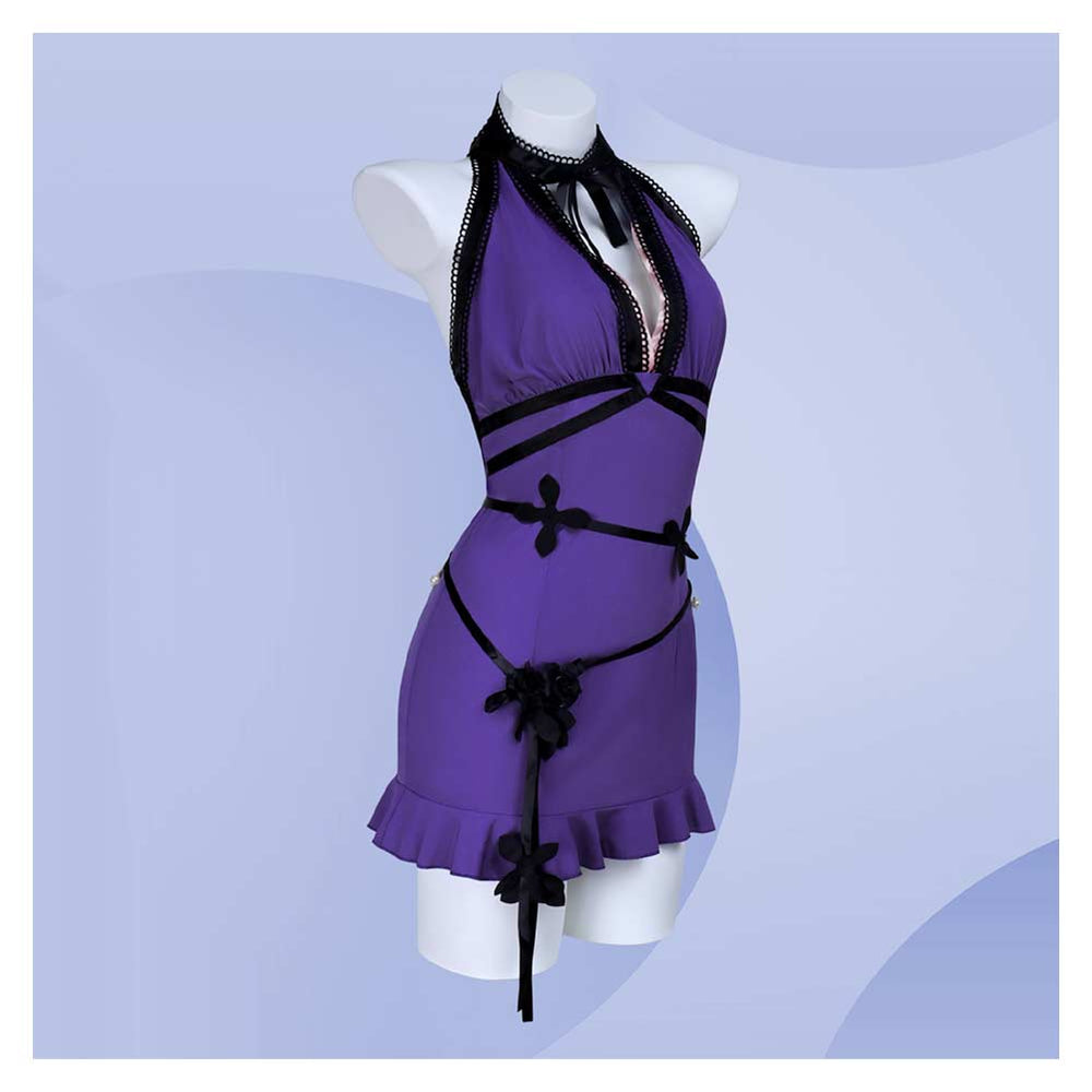 tifa purple dress FF7 Tifa Lockhart Purple Dress Outfits Halloween Carnival Party Cosplay Costume