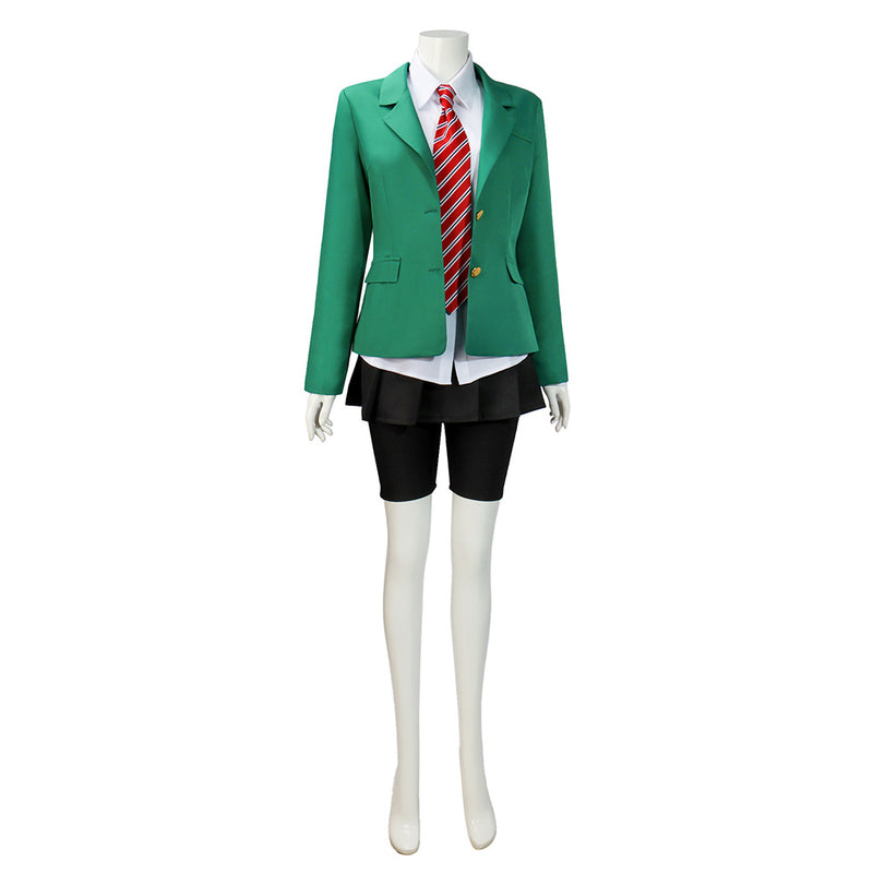 Tomo-chan Is a Girl! Tomo Aizaw Women Green Suit Carnival Halloween Cosplay Costume